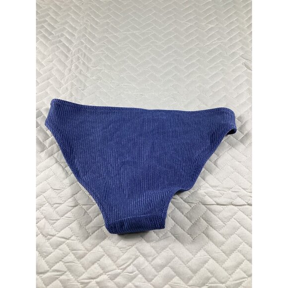 Aerie Womens Ribbed Bikini Bottom XS Blue Pool Beach Vacation Vibes NWT Summer - Picture 3 of 5